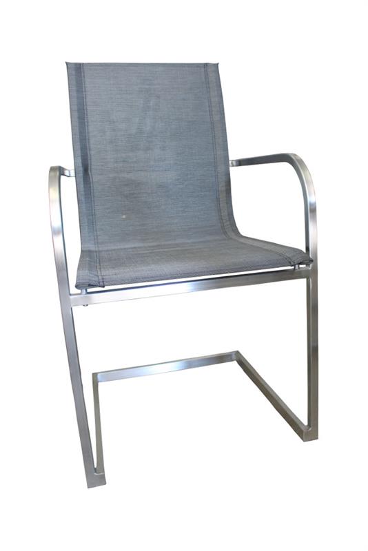 Stuhl - Schwingstühle mit Edelstahl mit Rückenlehne anthrazit
