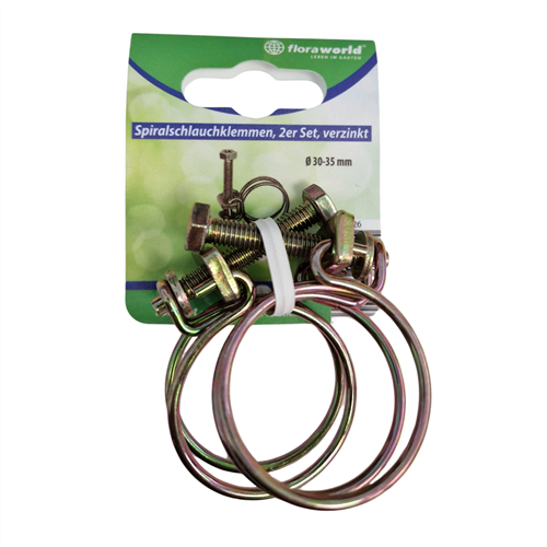 Spiralschlauchklemmen 30–35 mm – 2er-Set – Schlauchschellen