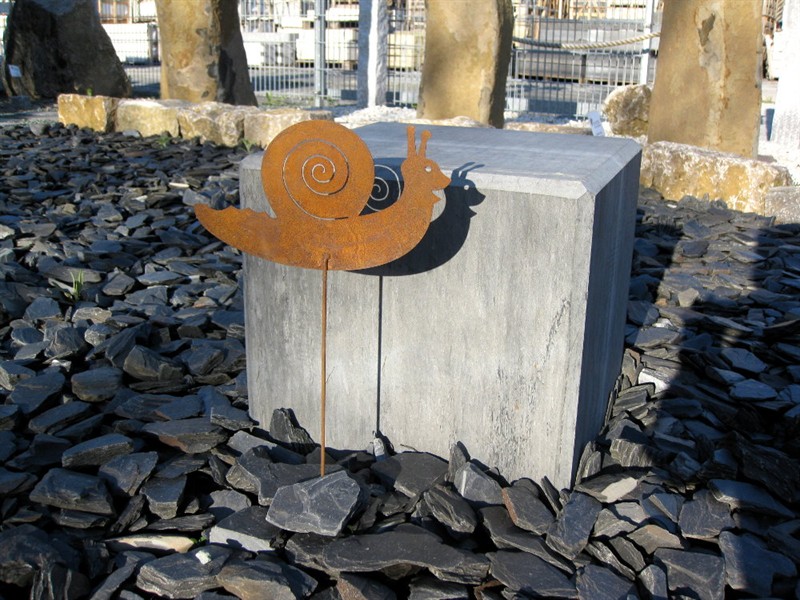 Schnecke aus Edelrost zum stecken