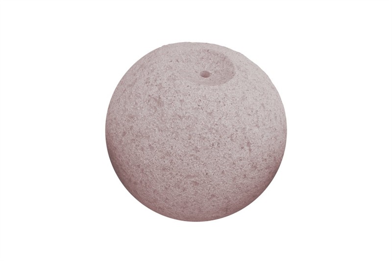 Quellkugel aus Granit rot, fein gestockt, mit Bohrung, Durchmesser ca. 60cm, ca. 500kg,