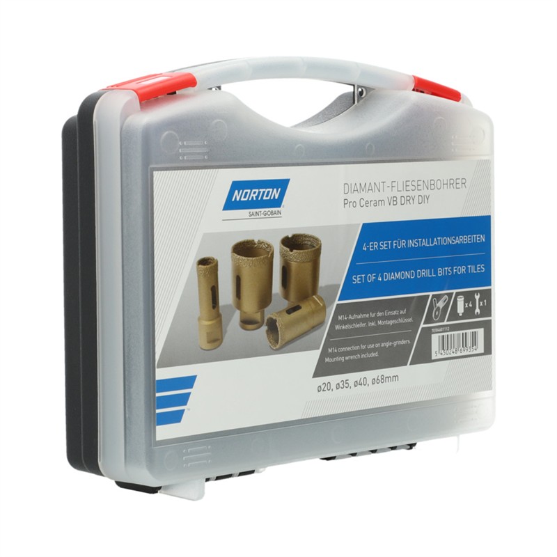 Norton Clipper Extreme VB Koffer 20/35/40/68 mm – Diamant-Fliesenbohrer-Set