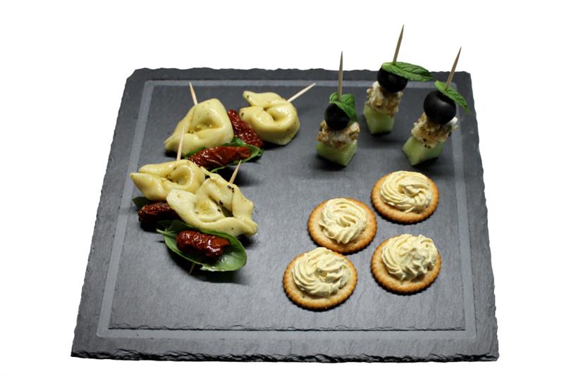 2 STÜCK SET Schiefer Servierplatte mit Soßenauffang 2 STÜCK SET Schiefer Servierplatte mit Soßenauffang