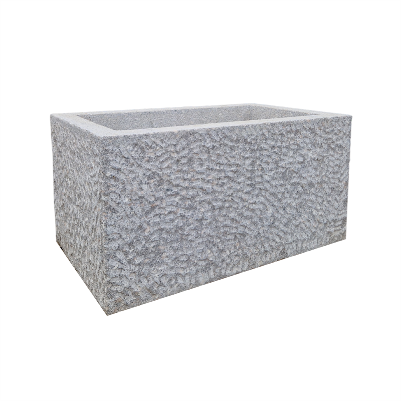 Trog aus Granit grau, L/B/H ca. 100x60x50 cm, "Antikisiert" Kanten