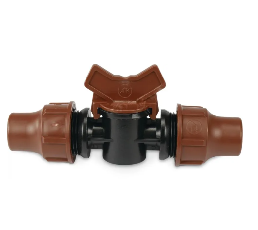 Schraubverbinder für Tropfleitungen, Typ BF-92 lock, Stopfenventil 16mm x 16mm