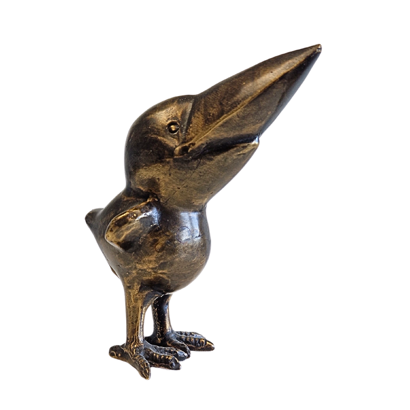 Bronze-Rabe, klein, Blick nach oben