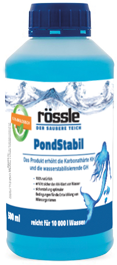 PondStabil - 100 % Biologisch, 500 ml - hebt die Karbonhärte im Wasser an.