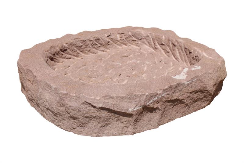 Vogeltränke aus Sandstein rot