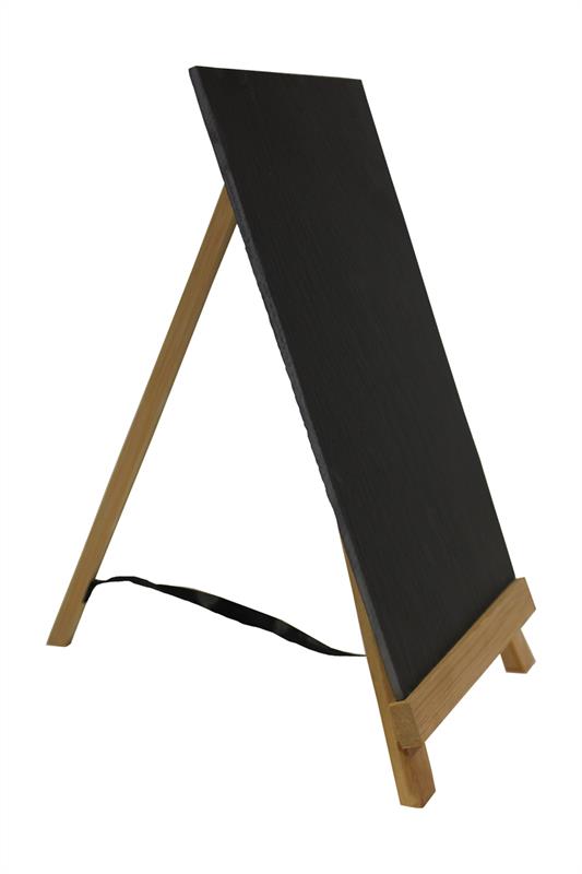 Schiefer Tafel, mit Bambus Holz Ständer