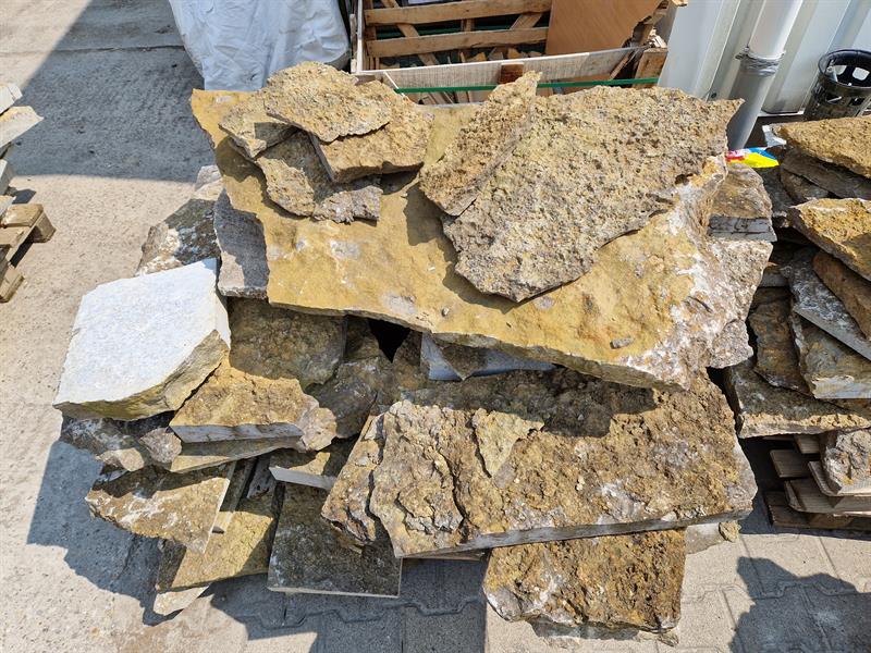 Muschelkalk Krustenplatten - Kleinbruch, verschiedene Stärken