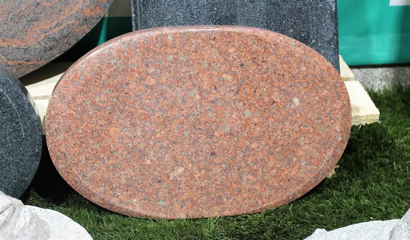 Oval Grabstein Granit Rot