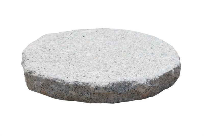 Step - Stone, Trittsteine aus Granit grau, rund, Oberseite gestockt