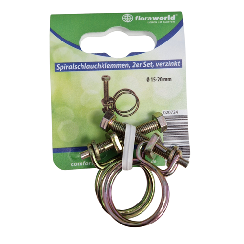Spiralschlauchklemmen 15–20 mm – 2er-Set – Schlauchschellen