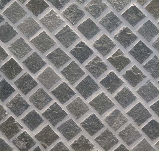 Pflastersteine aus Quarzit, grau, 10x10x5-7 cm, allseits gespalten