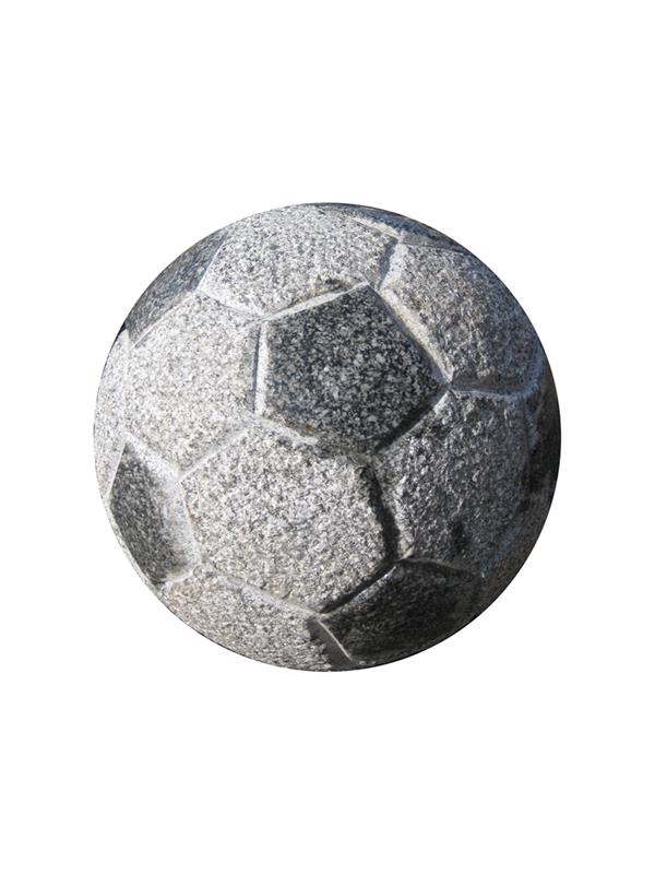 Fußball aus Granit grau, D20, teilweise poliert