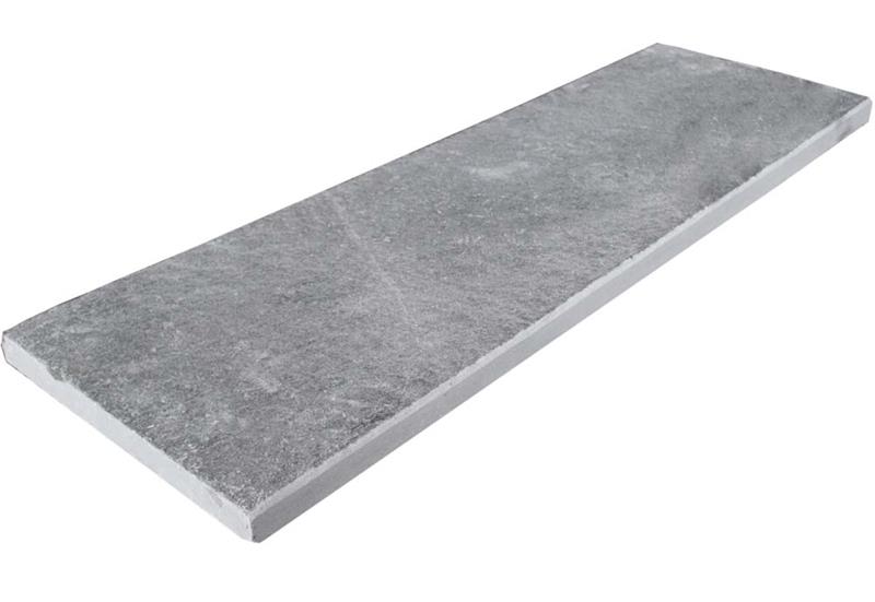 Stufenplatten oder Mauerabdeckplatten aus Quarzit, Breite 32 cm, Kanten gesägt und gefast